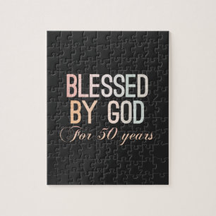 Blessed by God for 50 years, 50th birthday design Legpuzzel