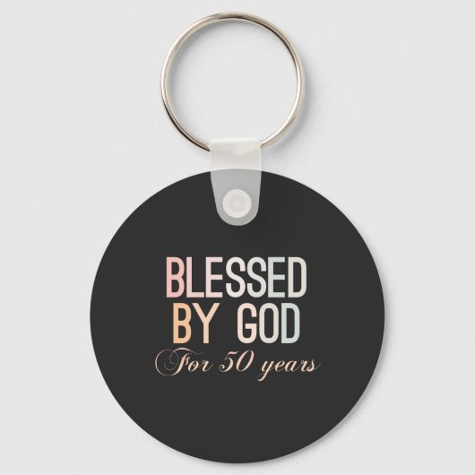 Blessed by God for 50 years, 50th birthday design Sleutelhanger (Voorkant)