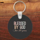 Blessed by God for 50 years, 50th birthday design Sleutelhanger (Voorkant)