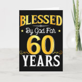 Blessed By God For 60 Years 60th Birthday Men Wome Kaart (Voorkant)