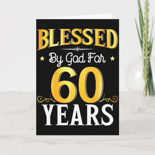Blessed By God For 60 Years 60th Birthday Men Wome Kaart (Voorkant)