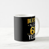 Blessed By God For 60 Years 60th Birthday Men Wome Koffiemok (Voorkant rechts)