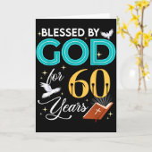Blessed By God For 60 Years Old 60 Birthday 60th B Kaart (Gele Bloem)