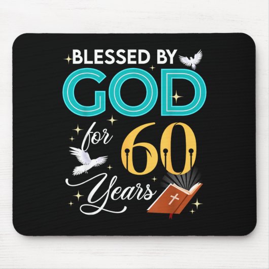 Blessed By God For 60 Years Old 60 Birthday 60th B Muismat (Voorkant)