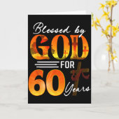 Blessed By God For 60 Years Old Gift 60th Birthday Kaart (Gele Bloem)