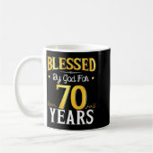 Blessed By God For 70 Years 70th Birthday Men Wome Koffiemok (Links)