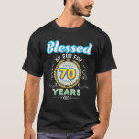 Blessed By God For 70 Years 70Th Birthday Since 19 T-shirt<br><div class="desc">Blessed By God For 70 Years 70th Birthday Since 1952 Vintage</div>
