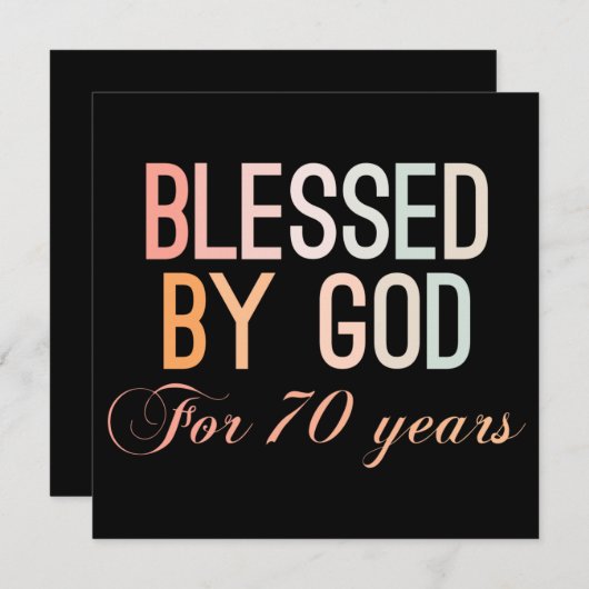 Blessed by God for 70 years Save The Date (Voorkant / Achterkant)