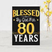 Blessed By God For 80 Years 80th Birthday Men Wome Kaart (Gele Bloem)