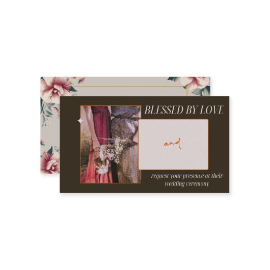 Blessed by love - wedding Invitation Notitiekaartje (Voorkant / Achterkant in situ)