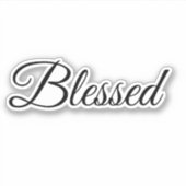 Blessed Calligraphy Modern Typography Elegant Sticker (Voorkant)