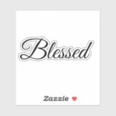 Blessed Calligraphy Modern Typography Elegant Sticker (Vel)