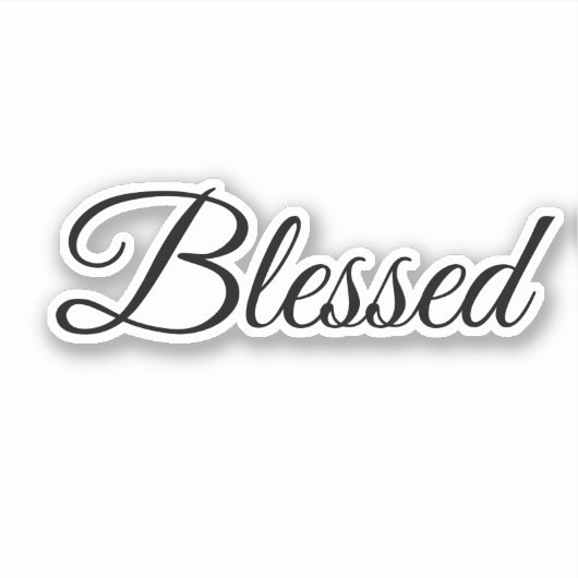 Blessed Calligraphy Modern Typography Elegant Sticker (Voorkant)