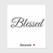 Blessed Calligraphy Modern Typography Elegant Sticker (Vel)