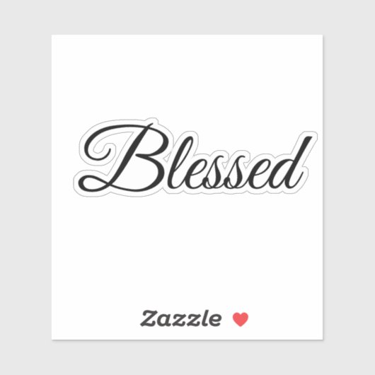 Blessed Calligraphy Modern Typography Elegant Sticker (Vel)