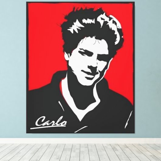 Blessed Carlo Acutis, Beato Carlo, Blessed Carlo Canvas Afdruk (Insitu (Houten vloer))