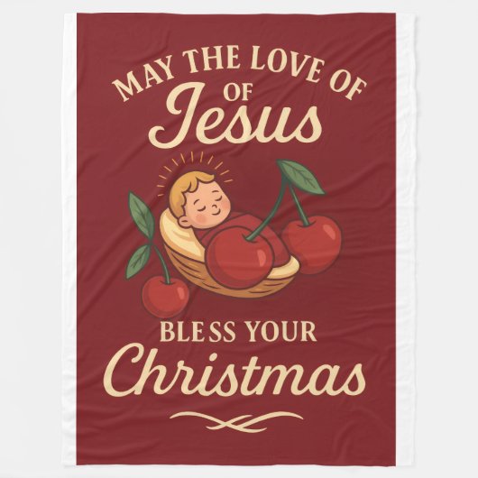 Blessed Christmas by Sweet Cherry Fleece Deken (Voorkant)