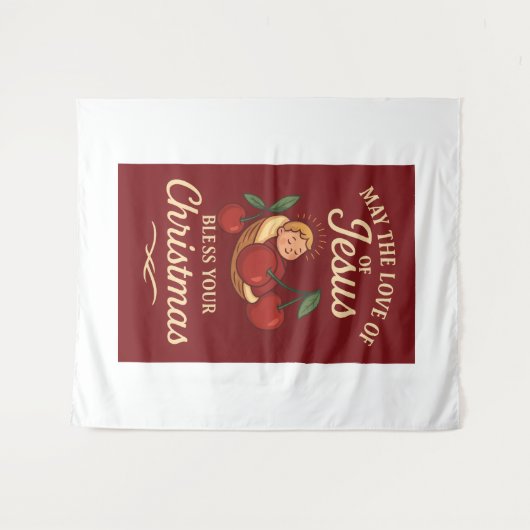 Blessed Christmas by Sweet Cherry Wandkleed (Voorkant (horizontaal))