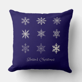Blessed Christmas Snowflake Pattern Kussen
