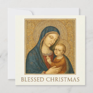 Blessed Christmas Virgin Mary & Baby Jesus Kaart