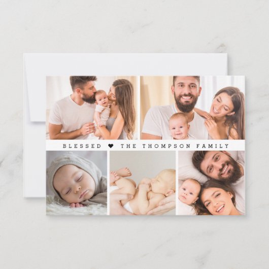 Blessed Custom Photo Collage Baby shower Bedankkaart (Voorkant)