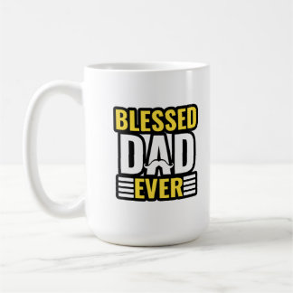 Blessed Dad Ever, Christian Quotes, gifts. Koffiemok