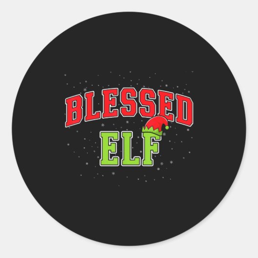 Blessed Elf Christmas Family Matching Group Xmas  Ronde Sticker (Voorkant)