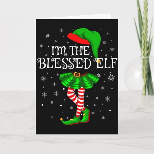 Blessed Elf Christmas Matching Family Women Girls  Kaart (Voorkant)