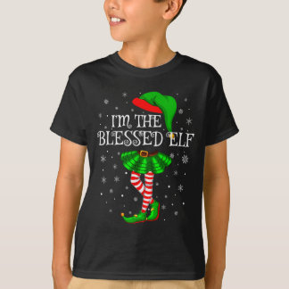 Blessed Elf Christmas Matching Family Women Girls T-shirt