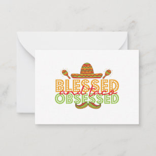 Blessed en Taco Obsoned Funny Cinco De Mayo Gift Notitiekaartje