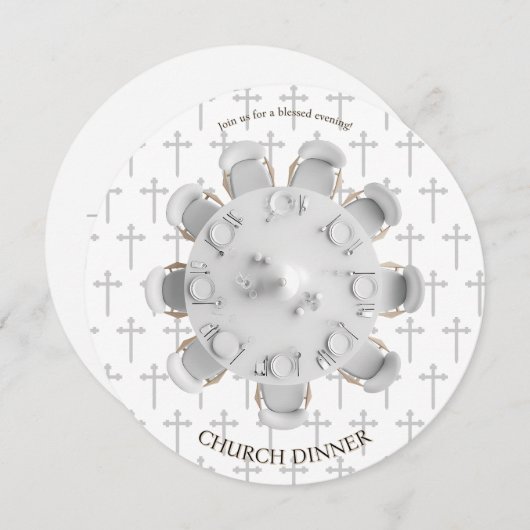 Blessed Evening Christian Dinner Invitation Kaart (Voorkant / Achterkant)