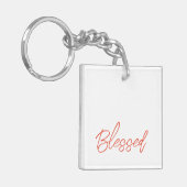 Blessed Faith Grace Dankbaar Sinaasappel Minimalis Sleutelhanger (Voorkant Links)