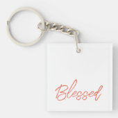 Blessed Faith Grace Dankbaar Sinaasappel Minimalis Sleutelhanger (Voorkant)