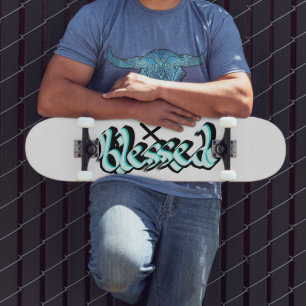 Blessed Faith Urban Street Art Hand Lettering Persoonlijk Skateboard