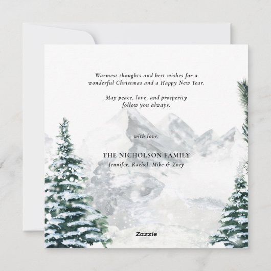 Blessed Festive Black Script Winter Snow Scenery Feestdagenkaart (Achterkant)