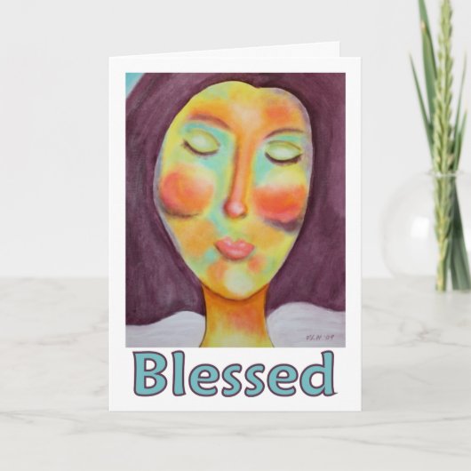 "Blessed" Fine Art Holiday Greep Feestdagen Kaart (Voorkant)