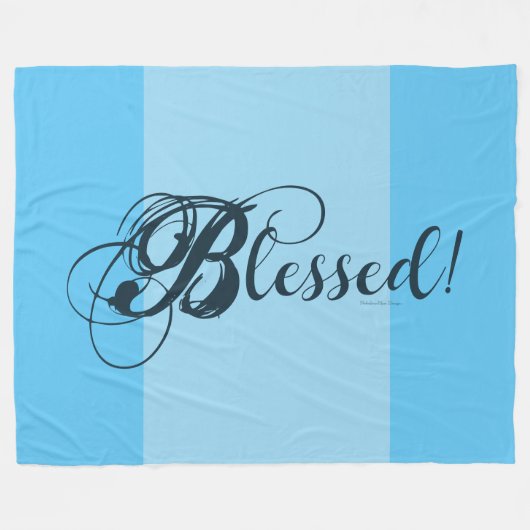 Blessed! Fleece Blanket  (Blue) Deken (Voorkant (Horizontaal))