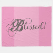 Blessed! Fleece Blanket (Pink) Deken (Voorkant (Horizontaal))