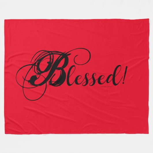 Blessed! Fleece Blanket (Red) Deken (Voorkant (Horizontaal))