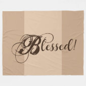 Blessed! Fleece Blanket (Tan/ Brown) Deken (Voorkant (Horizontaal))