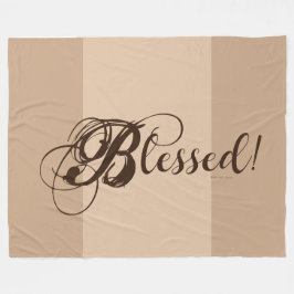 Blessed! Fleece Blanket (Tan/ Brown) Deken