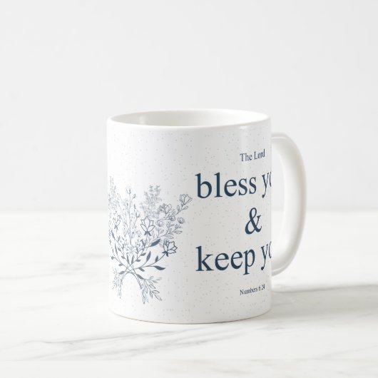 Blessed Floral Christian Wall Art Koffiemok (Voorkant rechts)