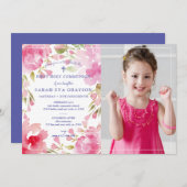 Blessed Foliage First Heilige Communfoto Kaart (Voorkant / Achterkant)