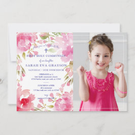 Blessed Foliage First Heilige Communfoto Kaart