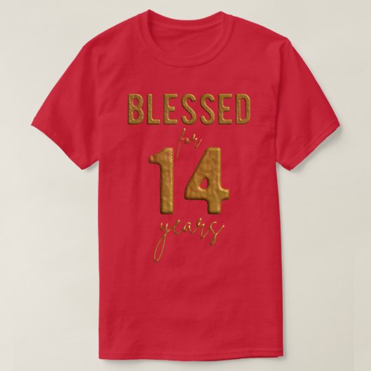 Blessed For 14 Years Old 14th Birthday Christmas G T-shirt (Design voorkant)