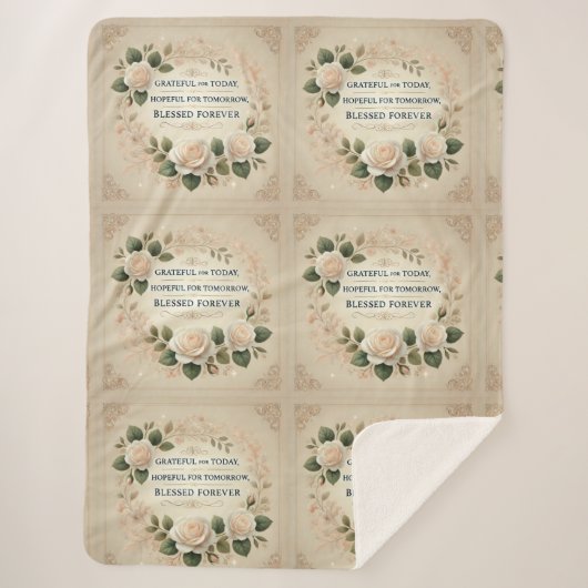 Blessed Forever AI-kunst Sherpa Deken (Voorkant)