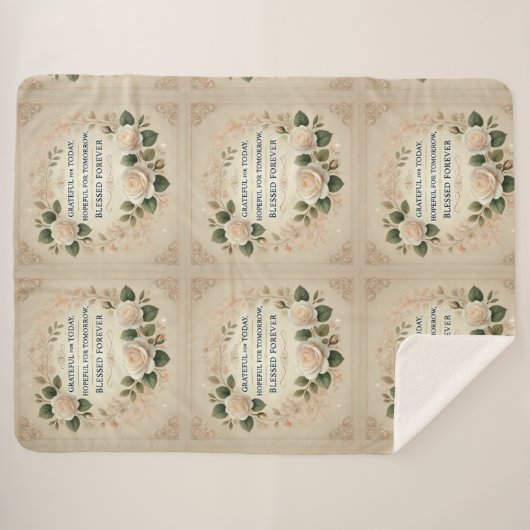 Blessed Forever AI-kunst Sherpa Deken (Voorkant (horizontaal))