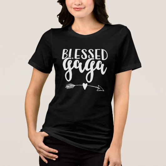 Blessed Gaga Tri-Blend Shirt (Voorkant)