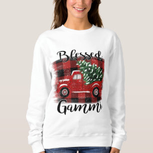 Blessed Gammi Red Truck Vintage kerstboom Trui