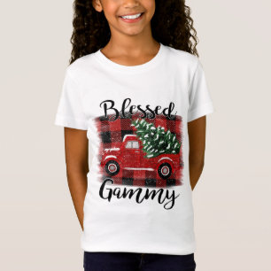 Blessed Gammy Red Truck Vintage kerstboom T-shirt